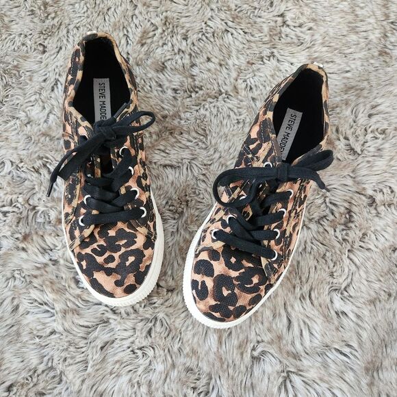 Steve Madden Emmi Leopard Print Platform Sneakers Size 8.5 - Picture 2 of 9